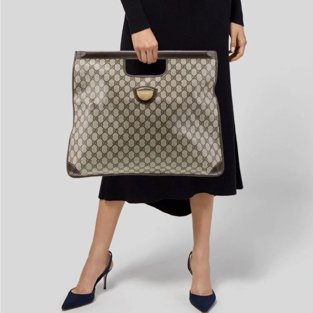 Authentic Vintage Gucci Monogram GG Plus Top Handle Bag